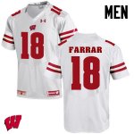 Men's Wisconsin Badgers NCAA #18 Arrington Farrar White Authentic Under Armour Stitched College Football Jersey BO31X71KT